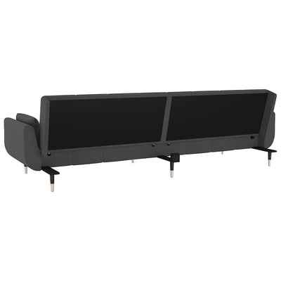 2-Seater Sofa Bed with Two Pillows Dark Grey Velvet Payday Deals