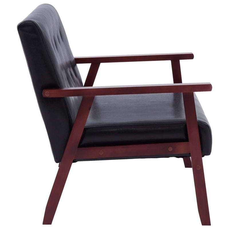 2-Seater Sofa Black Faux Leather Payday Deals
