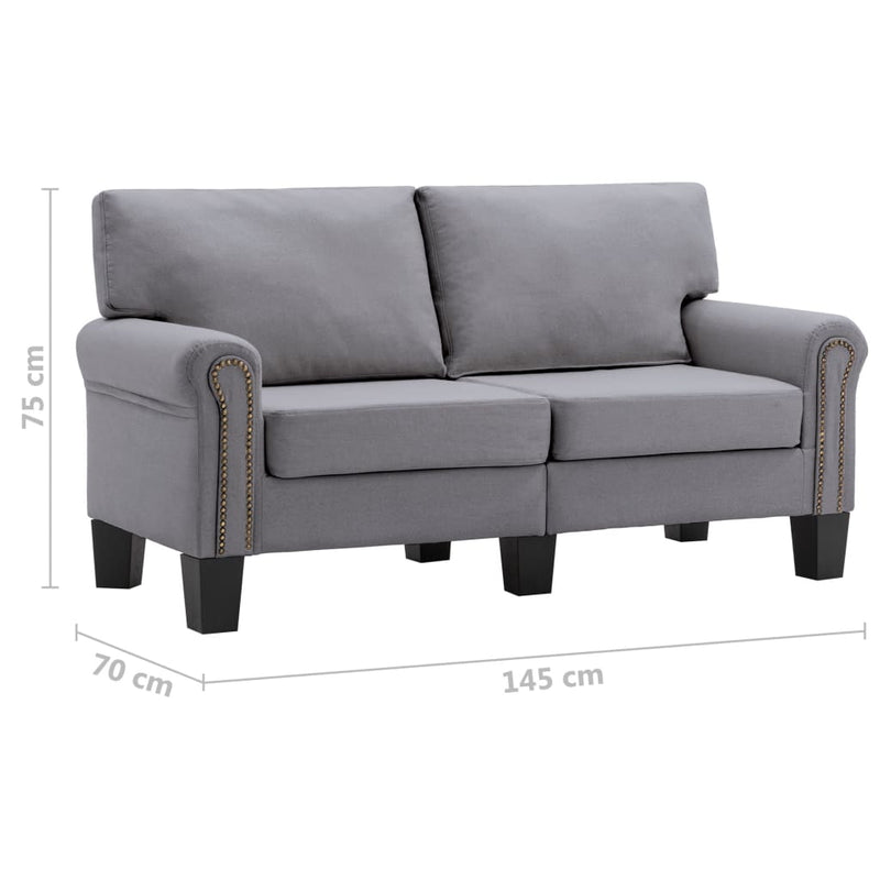 2-Seater Sofa Light Grey Fabric Payday Deals