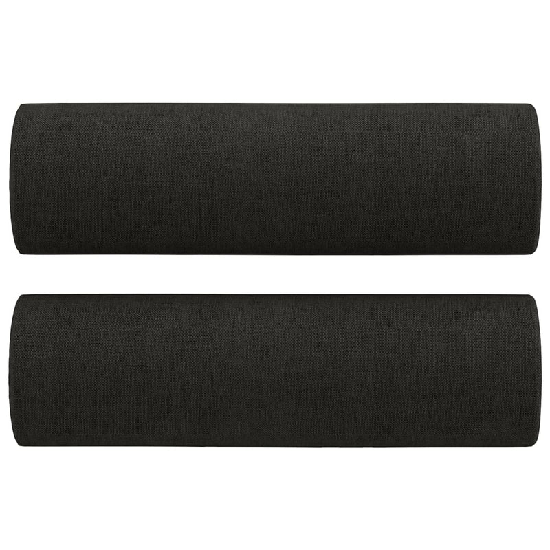 2-Seater Sofa with Throw Pillows Black 120 cm Fabric Payday Deals