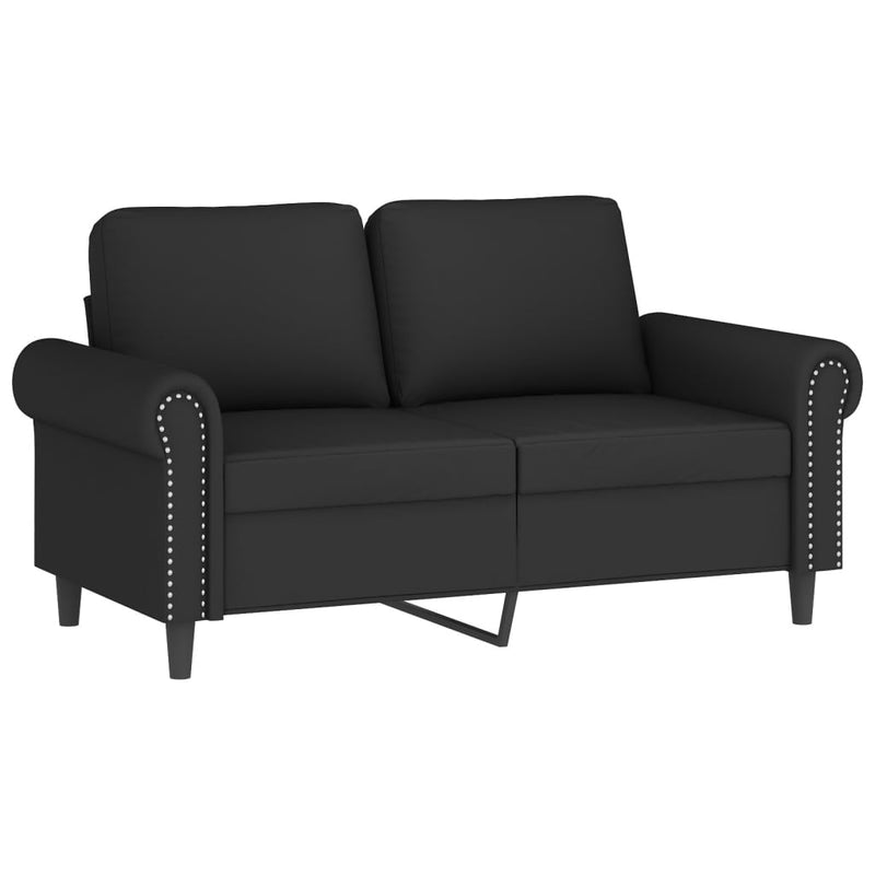 2-Seater Sofa with Throw Pillows Black 120 cm Velvet Payday Deals