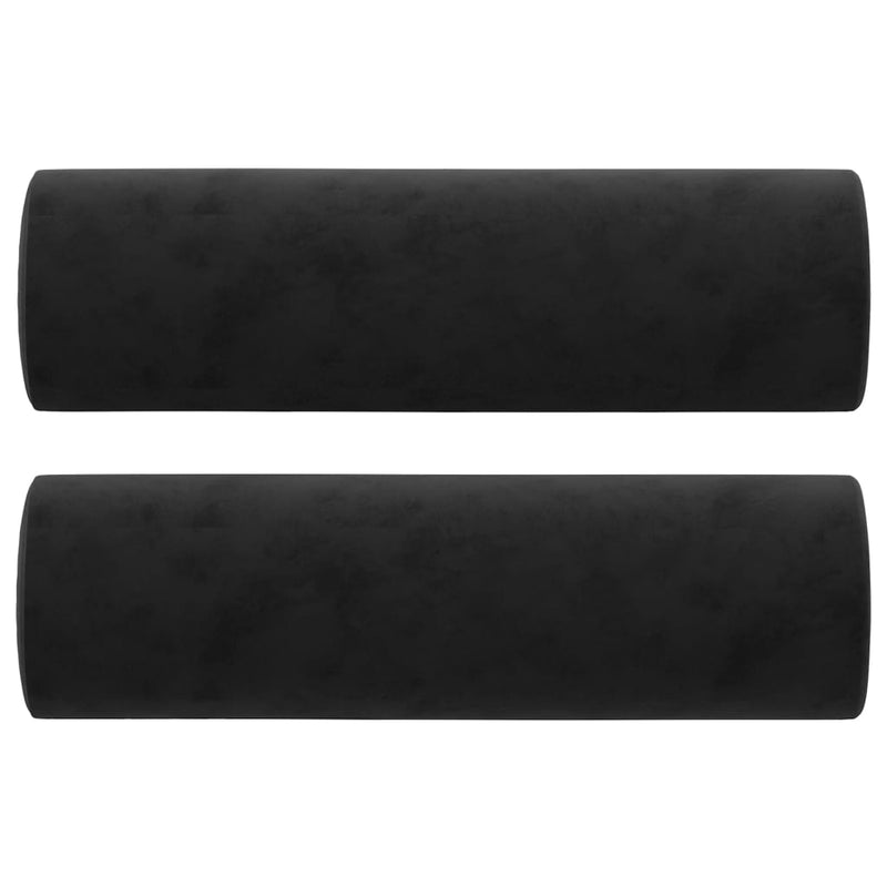 2-Seater Sofa with Throw Pillows Black 120 cm Velvet Payday Deals