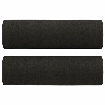 2-Seater Sofa with Throw Pillows Black 140 cm Fabric Payday Deals