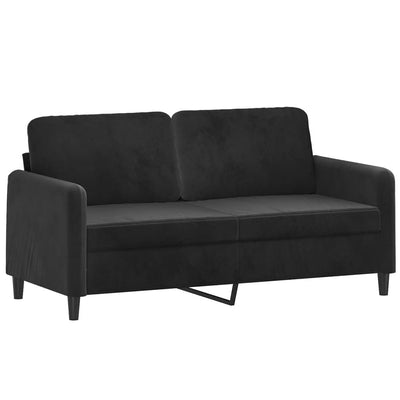 2-Seater Sofa with Throw Pillows Black 140 cm Velvet Payday Deals