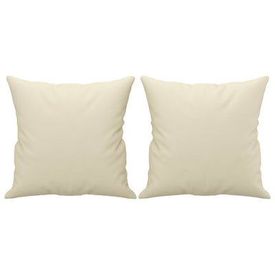 2-Seater Sofa with Throw Pillows Cream 120 cm Faux Leather Payday Deals