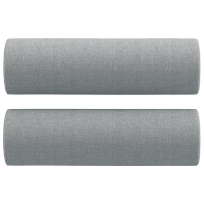 2-Seater Sofa with Throw Pillows Light Grey 140 cm Fabric Payday Deals
