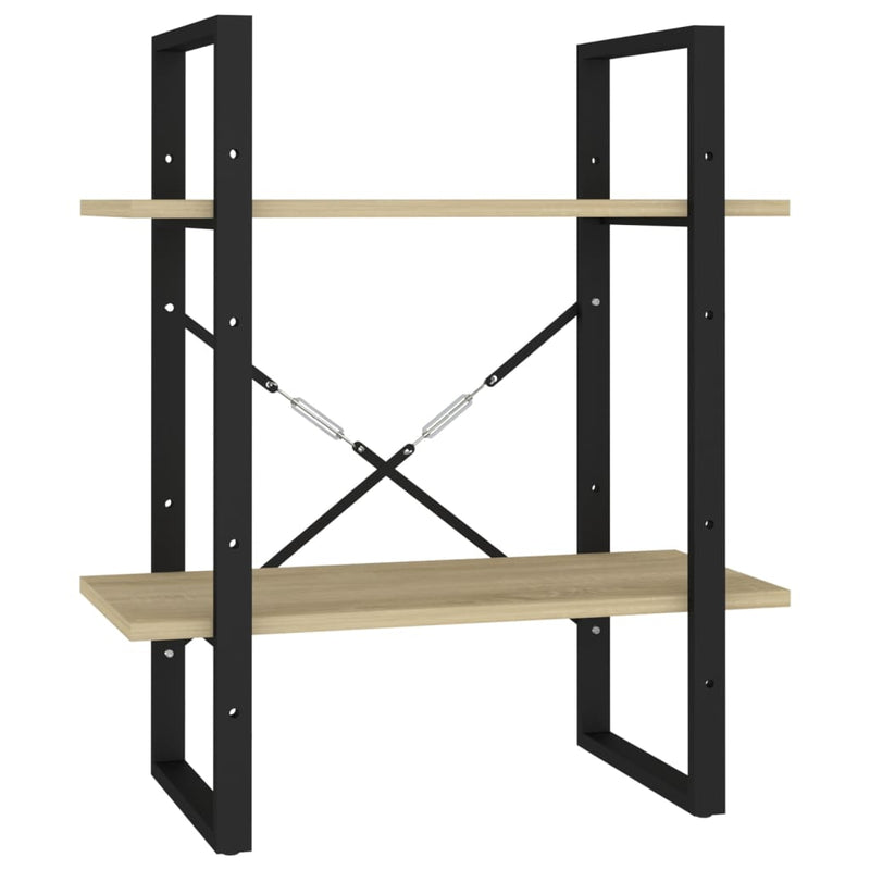 2-Tier Book Cabinet Sonoma Oak 60x30x70 cm Engineered Wood Payday Deals