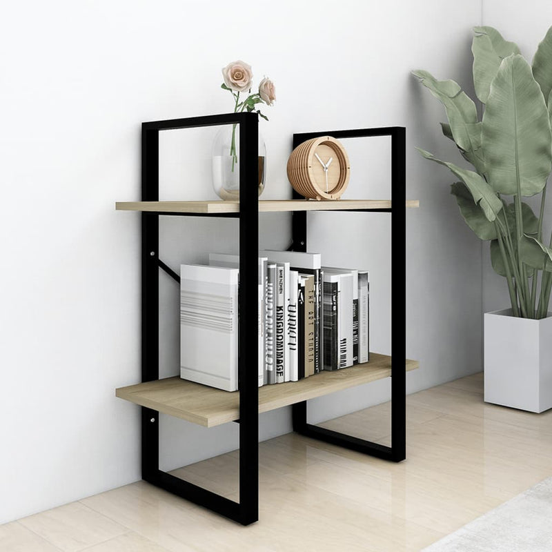 2-Tier Book Cabinet Sonoma Oak 60x30x70 cm Engineered Wood Payday Deals