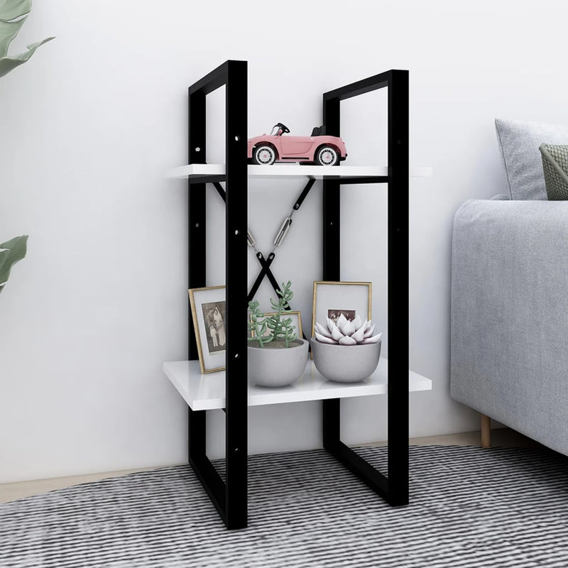 2-Tier Book Cabinet White 40x30x70 cm Engineered Wood Payday Deals
