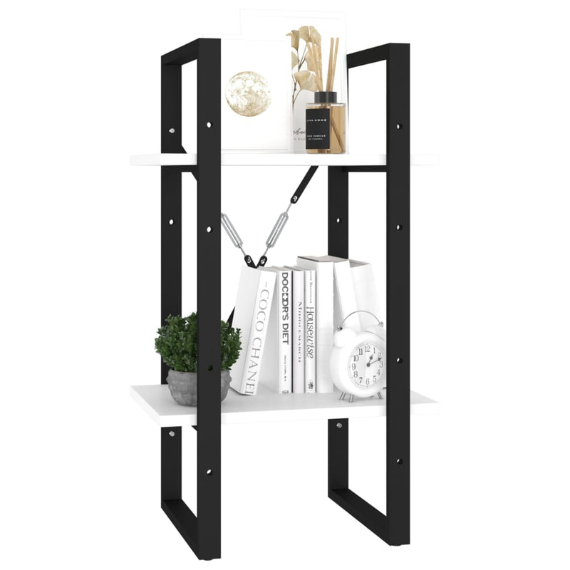 2-Tier Book Cabinet White 40x30x70 cm Engineered Wood Payday Deals