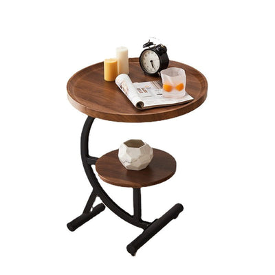 2 Tier End Table Sofa Side End Table Round Nightstand with Sturdy Metal Frame Payday Deals