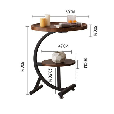 2 Tier End Table Sofa Side End Table Round Nightstand with Sturdy Metal Frame Payday Deals