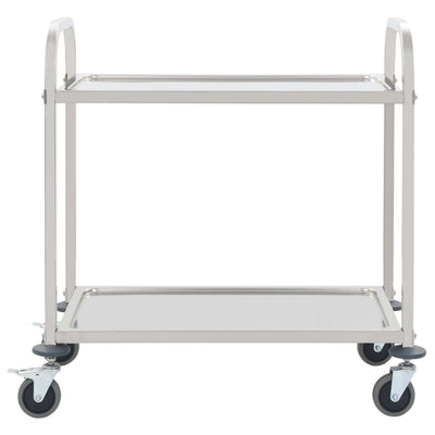 2-Tier Kitchen Trolley 95x45x83.5 cm Stainless Steel Payday Deals