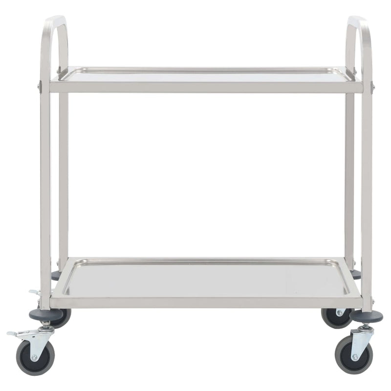 2-Tier Kitchen Trolley 95x45x83.5 cm Stainless Steel Payday Deals