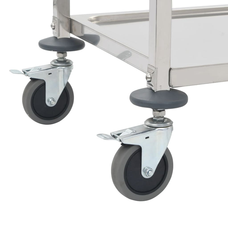 2-Tier Kitchen Trolley 95x45x83.5 cm Stainless Steel Payday Deals