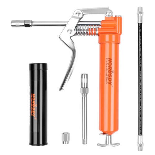 2-WAY Mini Grease Gun Manual Pistol Grip With 3OZ Cartridge Flexi Hose & Coupler Payday Deals