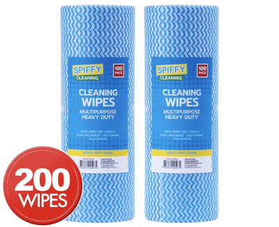 2 x Spiffy Cleaning Wipes Multipurpose Chux 100pk Payday Deals