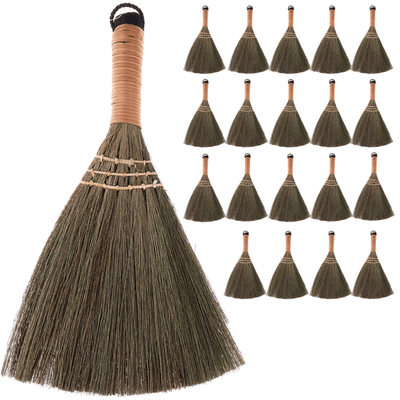 20 Pack Mini Hand Brush Sweeper Natural Straw Dust Cleaner Broom Duster