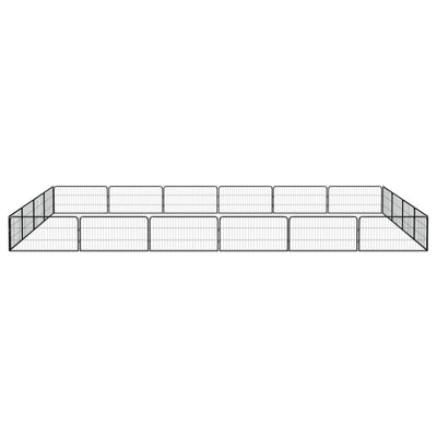 20-Panel Dog Playpen Black 100x50 cm Powder-coated Steel Payday Deals
