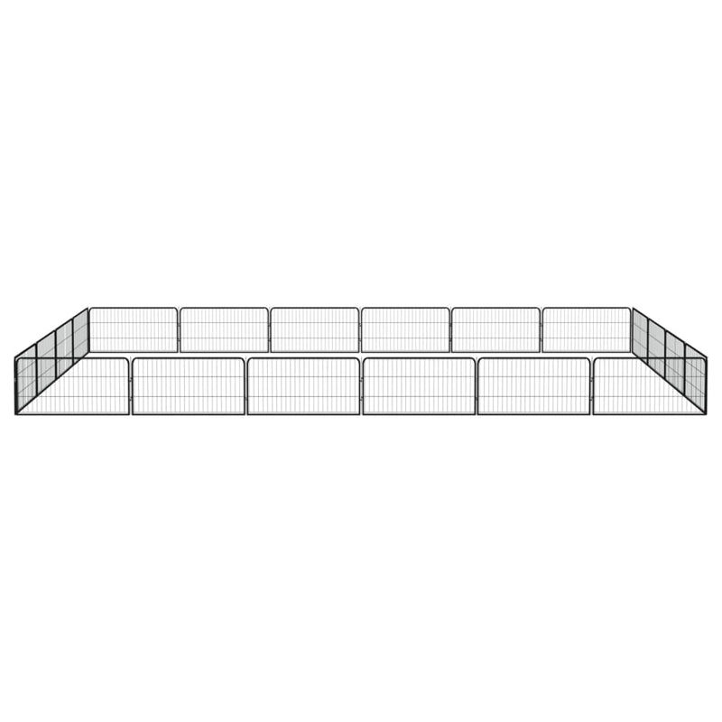 20-Panel Dog Playpen Black 100x50 cm Powder-coated Steel Payday Deals