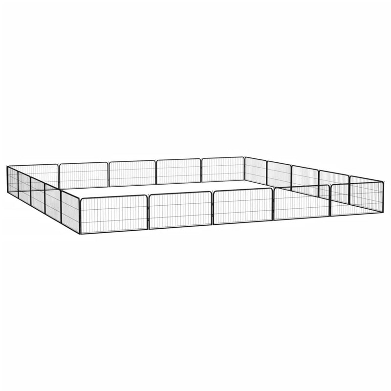 20-Panel Dog Playpen Black 100x50 cm Powder-coated Steel Payday Deals