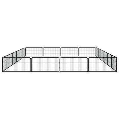 20-Panel Dog Playpen Black 100x50 cm Powder-coated Steel Payday Deals