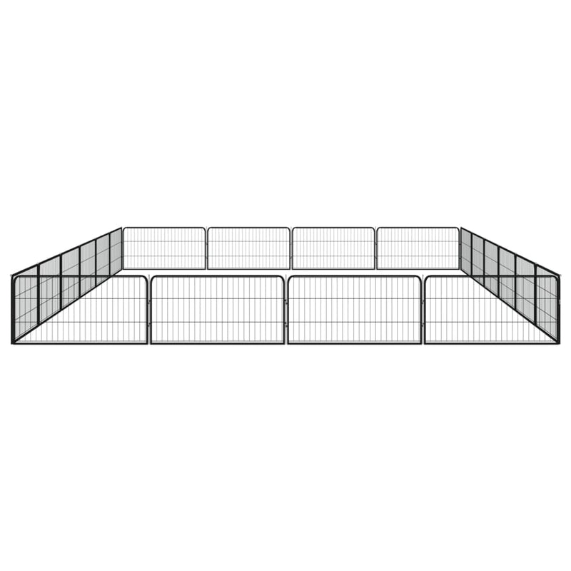 20-Panel Dog Playpen Black 100x50 cm Powder-coated Steel Payday Deals
