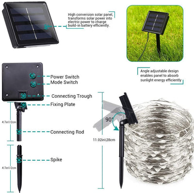 200 Waterproof LED Solar Fairy Light Outdoor with 8 Lighting Modes for Home,Garden and Decoration Payday Deals