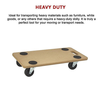 200kg Heavy Duty Hand Dolly Furniture Wooden Trolley Cart Moving Platform Mover Payday Deals