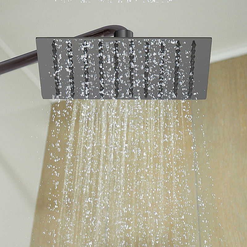 200mm Shower Head Square 304SS Electroplated Matte Black Finish Payday Deals