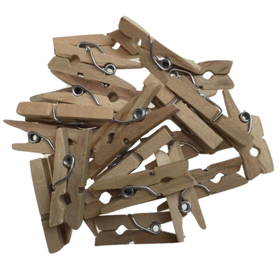 200pc Set Mini Wooden Pegs Craft Scrapbook Shower Clothes Pin 25mm Payday Deals
