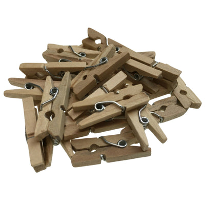 200pc Set Mini Wooden Pegs Craft Scrapbook Shower Clothes Pin 25mm Payday Deals