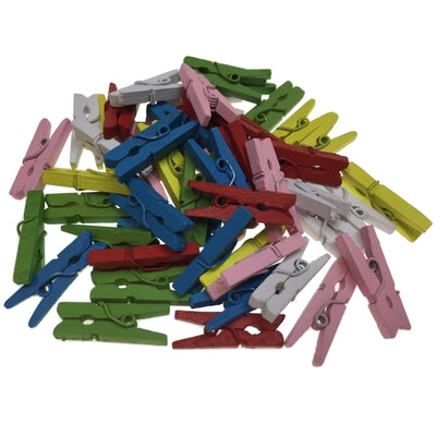 200pc Set Mini Wooden Pegs Craft Scrapbook Shower Clothes Pin 25mm Payday Deals