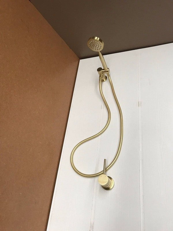 2021 New Brass Burnished Gold  round hand held SHOWER HEAD  adjust holder mixer Payday Deals