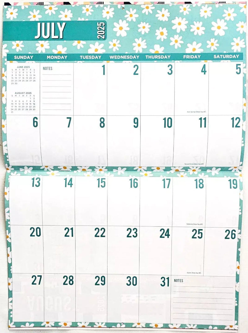 2025 Calendar Rectangle Wall Calendar 14 Months Hanging Planner Souvenir Gift Payday Deals