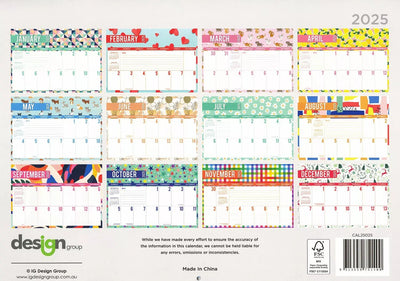 2025 Calendar Rectangle Wall Calendar 14 Months Hanging Planner Souvenir Gift Payday Deals