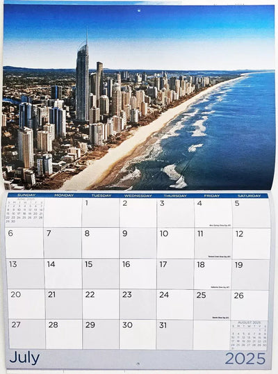 2025 Calendar Rectangle Wall Calendar 16 Months Hanging Planner Australia Souvenir Payday Deals