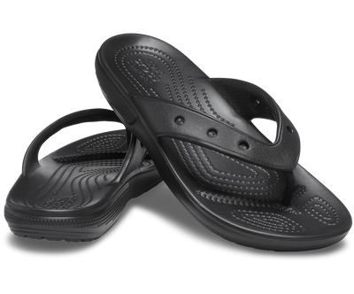 Crocs Mens Classic Flip Lightweight Comfortable Flip Flop Sandal - Black