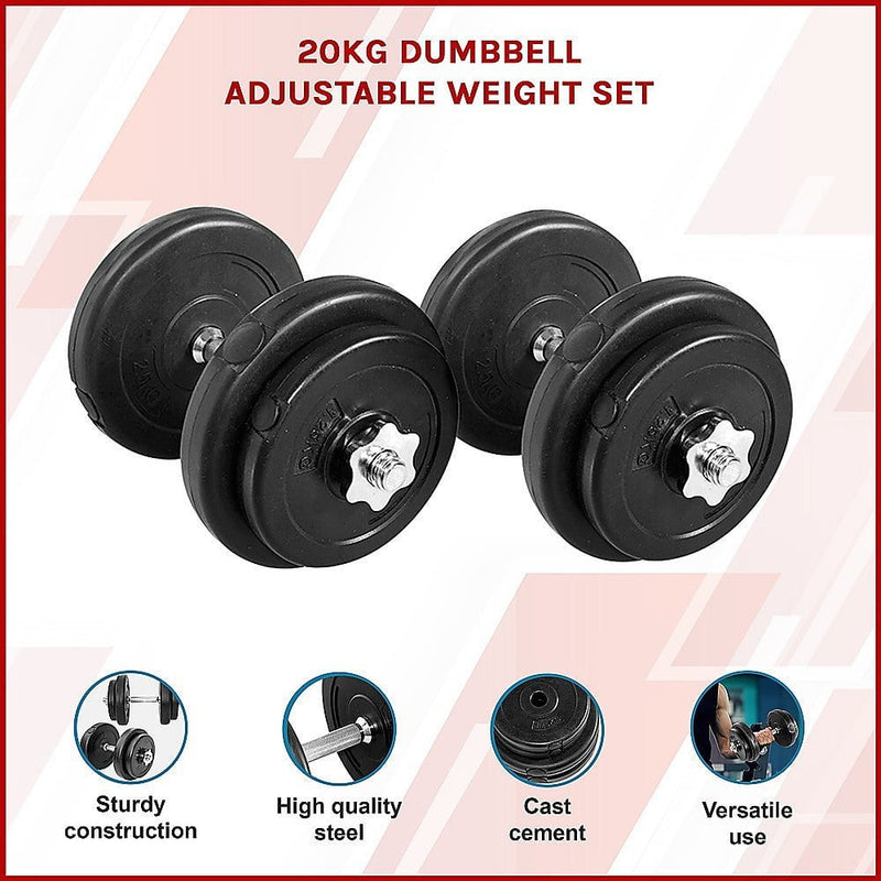 20KG Dumbbell Adjustable Weight Set Payday Deals