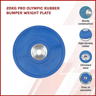 20KG PRO Olympic Rubber Bumper Weight Plate Payday Deals