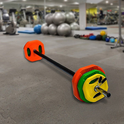 20kg Standard Rubber Coloured Barbell Payday Deals