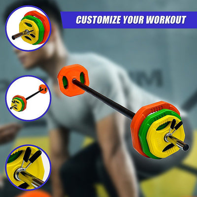 20kg Standard Rubber Coloured Barbell Payday Deals