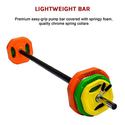 20kg Standard Rubber Coloured Barbell Payday Deals