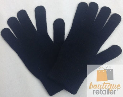 Unisex Touch Screen GLOVES Mens Magic Smart Phone Warm Ski - Plain Black