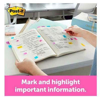 Post-it Flags Value Pack 50/Dispenser 4 Dispensers/Pack 1 in Wide Highlighter