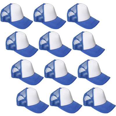 12x Adjustable Blue and White Trucker Cap Australia Day - Classic Baseball Hat