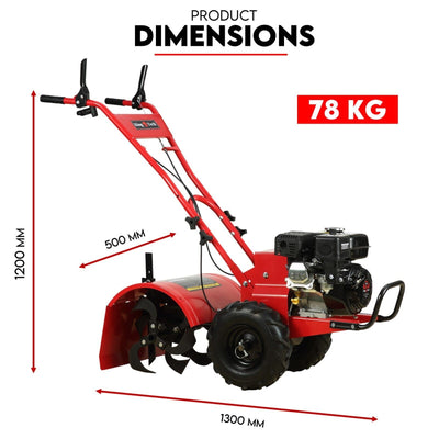 212CC Tiller Cultivator 4 Blades Rotating Tines Power Rotary Hoe Handheld Payday Deals