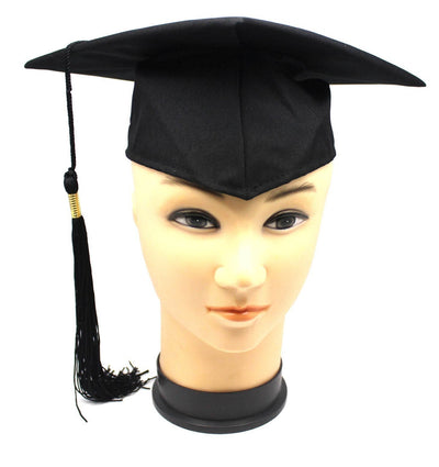 Deluxe GRADUATION HAT Mortar Board Graduate Bachelor Academic Cap School - Black