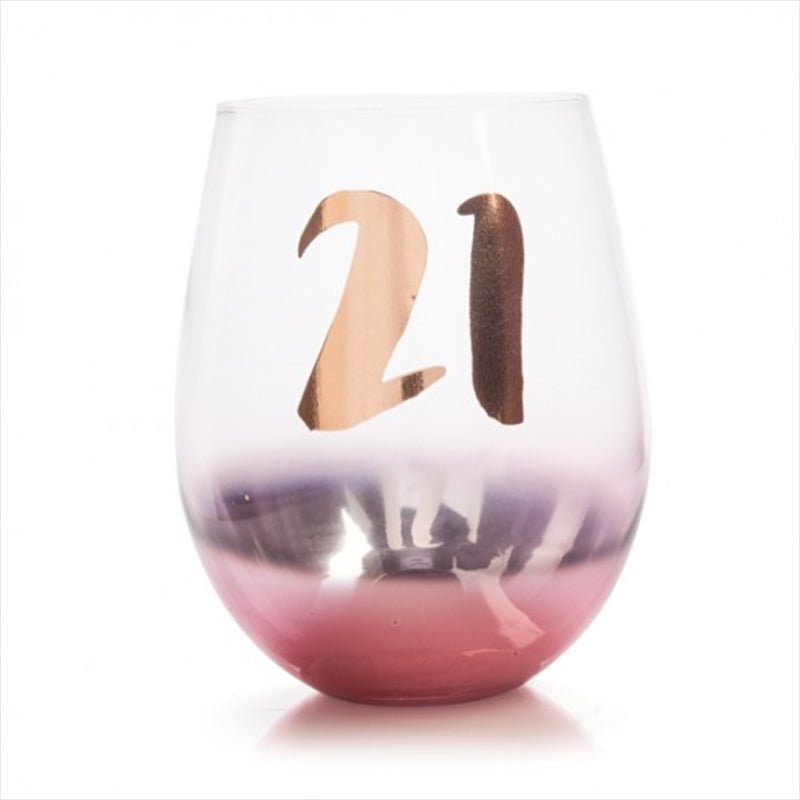 21st Birthday Blush Stemless Payday Deals