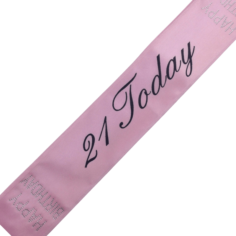 21st Birthday Sash 21 Today! Girls Night Party Costume Celebration Bday - Pink Payday Deals